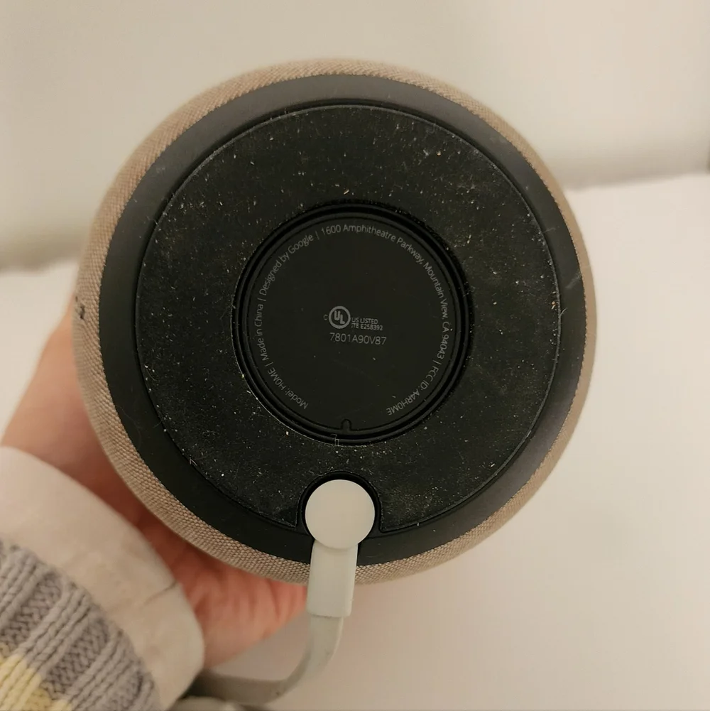 Google Home Smart Assistant Speaker White/Slate with Power Cable